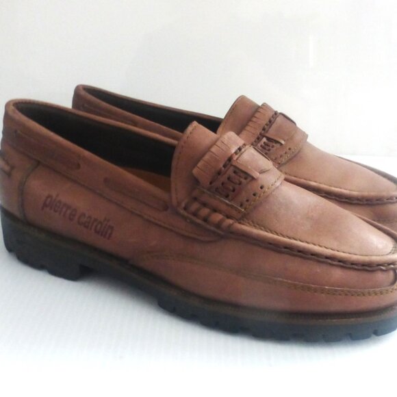 SHO1 Vintage Pierre Cardin MEN'S SHOES Size 9M Men's Loafers Slip On Shoes Boat - Picture 1 of 14